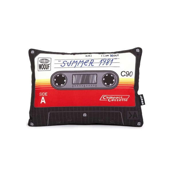 coussin woouf cassette k7 mixtape noir